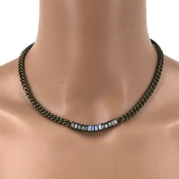 Chloe + Isabel Olive and Silver Twist Necklace - Picture 1 of 2